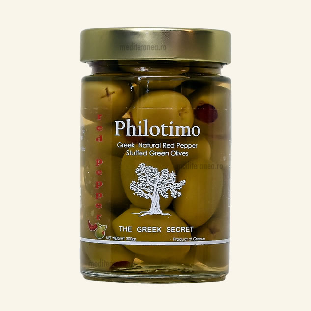 Masline verzi umplute cu ardei rosu|Masline verzi umplute cu ardei rosu